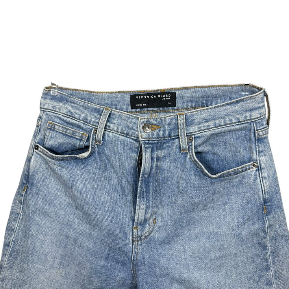 Veronica Beard Jeans Size 29 • High Rise Straight Leg Crop Raw Hem Vintage Wash - Picture 5 of 6